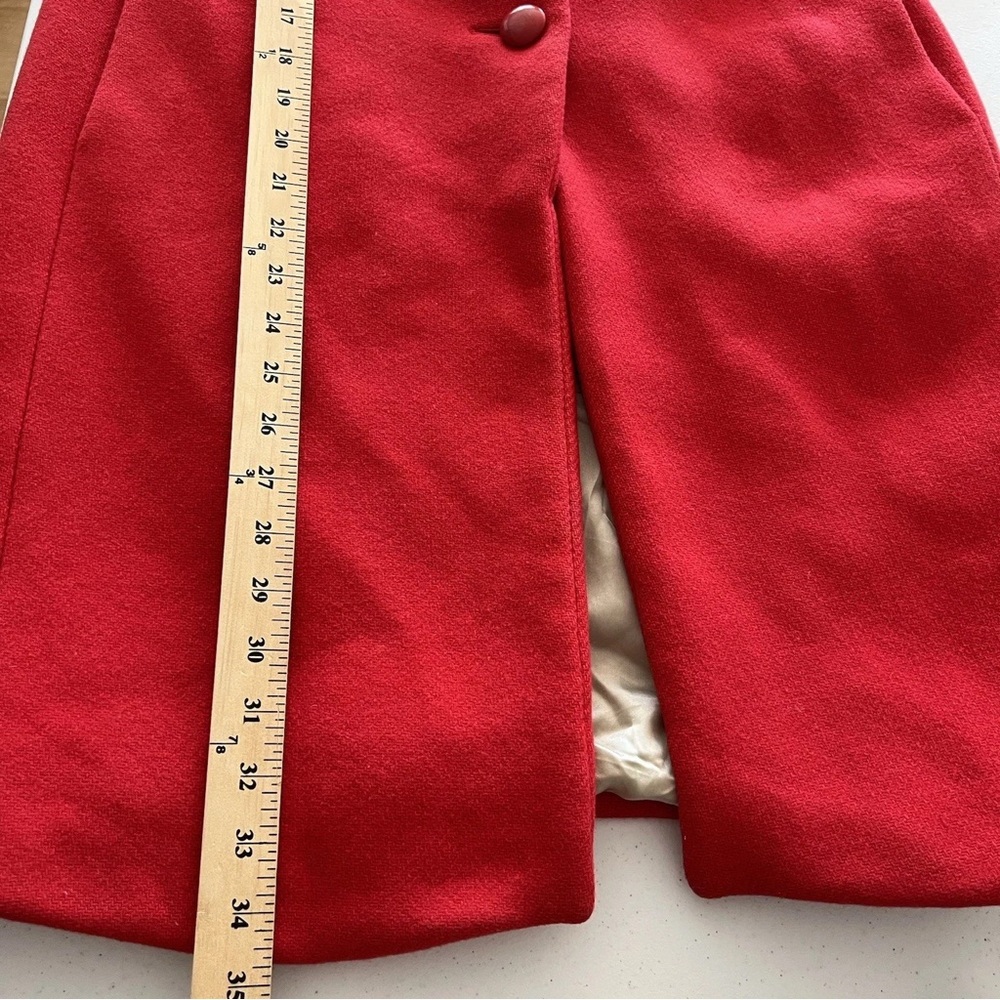J. Crew Vibrant Red Pea Coat Size 4 - Picture 4 of 5